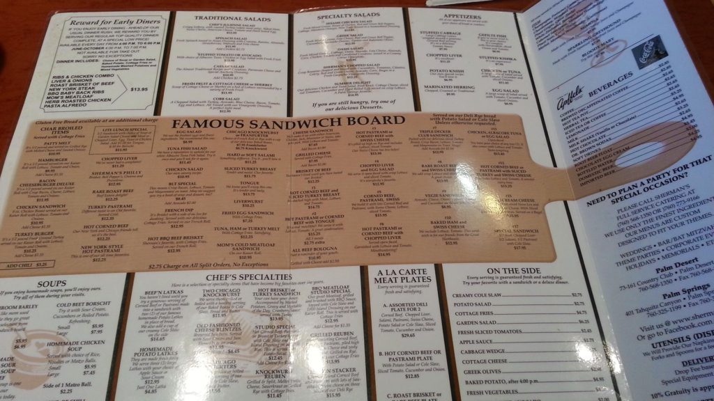 Restaurant menu